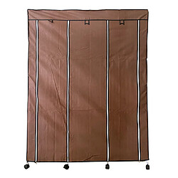 Dressing en Tissu avec Portes à Fermeture Éclair et Roulettes Nyana Home 170x125x45cm 6 espaces, 3 portes, 2 placards Marron