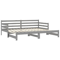 Acheter Maison Chic Lit d'appoint 2x(90x200)cm,Lit coulissant Lit de repos Gris Bois de pin massif -GKD43519