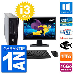 PC Fujitsu E910 DT Ecran 22" Intel i3-3220 RAM 16Go Disque 1To Windows 10 Wifi · Occasion 