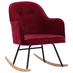 vidaXL Chaise à bascule Rouge bordeaux Velours