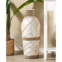 Beliani Vase décoratif ROKAN fait à la main Céramique 62 cm Beige clair