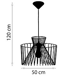 Acheter Sampa Suspension design Glascow XL 120cm réglable métal noir compatible LED