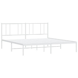 Maison Chic Lit adulte - Cadre de lit métal avec tête de lit,Structure du lit Contemporain pour chambre blanc 180x200 cm -MN11625 pas cher