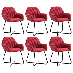 vidaXL Chaises à manger lot de 6 rouge bordeaux tissu