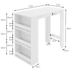 Acheter Table de bar avec étagcre r 3 niveaux 117x106x57 cm Blanc en bois ML-Design