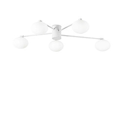 Ideal Lux Plafonnier Globe 5 Lumières 90cm Blanc Matériau : MétalColoris : BlancNombre d'ampoules : 5Type d'ampoule : G9Puissance max par ampoule (W) : 28Ampoules incluses : OuiIP : 20Hauteur en Cm : 20Diamètre en Cm