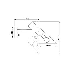 Universal Applique murale noire, 220V, couloir industriel, couloir, chambre, lit, pas de lumière.(blanche)