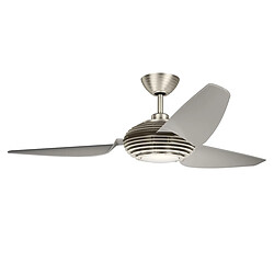 Elstead Lighting Ventilateur de plafond 152 cm avec lumière LED variable 3000 K, acier inoxydable brossé, télécommande 