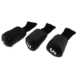 3 Pcs Long Cou Golf Club Head Cover Bois Couvre-chef Pour Les Femmes Noir manchon de chaussettes numéro numéro