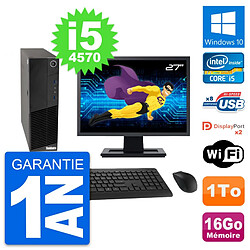 PC Lenovo M83 SFF Ecran 27" Core i5-4570 RAM 16Go Disque Dur 1To Windows 10 Wifi · Occasion 