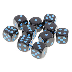 10 pièces d6 dés set for dungeons and dragons rpg jeu de plateau bleu noir Dungeons et Dragons RPG Jeux de société MTG