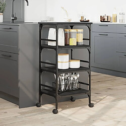 Acheter Maison Chic Desserte de cuisine | Chariot de cuisine | Meuble de rangement roulant noir 45x35x89,5 cm bois d'ingénierie -GKD55388