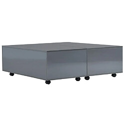 vidaXL Table basse Gris brillant 100x100x35 cm