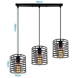 Acheter Stoex Suspension industrielle Cylindre Style Retro Vintage Lustre Abat-jour en Fer Corde ajustable Luminaire Salle à manger Chambre Salon Cuisine,Bar