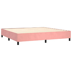 Acheter vidaXL Sommier à lattes de lit matelas et LED Rose 200x200 cm Velours