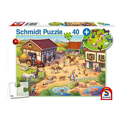 Une ferme joyeuse - avec add on (animaux) - 40 pcs - SCHMIDT SPIELE