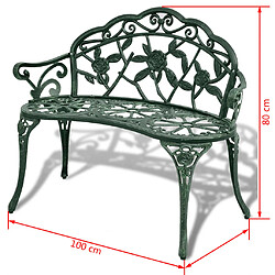 Avis vidaXL Banc de jardin 100 cm Aluminium coulé Vert