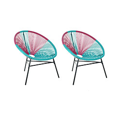 Beliani Lot de 2 chaises Turquoise ACAPULCO