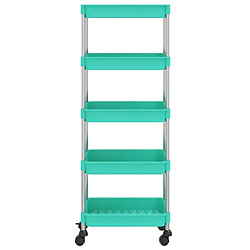 Avis Maison Chic Desserte de cuisine | Chariot de cuisine | Meuble de rangement roulant 5 niveaux Turquoise 42x29x128 cm Fer et ABS -GKD82531