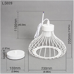 Stoex E27 Industriel Vintage Métal Suspensions Cage Blanc Retro Plafonnier Luminaire V