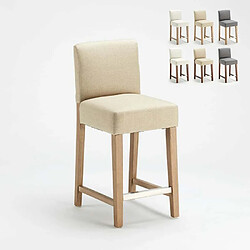 Ahd Amazing Home Design Haut tabouret en bois style Henriksdal pour bars et cuisines Comfort, Couleur: Shabby Beige 