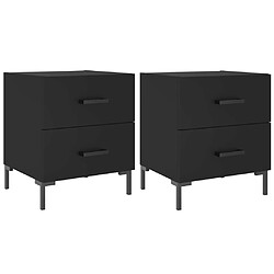 Maison Chic Lot de 2 Tables de chevet - Tables de Nuit noir 40x35x47,5 cm bois d’ingénierie