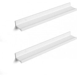 Set de 2 étagères murales blanches 60 cm - Blanc