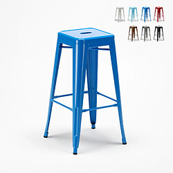 Ahd Amazing Home Design Tabouret Tolix industriel en acier et métal pour bars et cuisines Steel Up, Couleur: Bleu