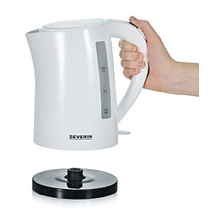 SEVERIN WK3494 Bouilloire pratique 1,5 L, ebullition rapide, Arret automatique, Ouverture XXL, Range cable, Socle 360?, Blanc