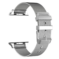 Wewoo Pour Apple Watch Series 5 & 4 44 mm / 3 & 2 & 1 42 mm Bracelet milanais en acier inoxydable à double boucle argent