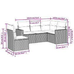 Avis vidaXL Salon de jardin 5 pcs avec coussins noir résine tressée