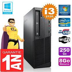 PC Lenovo M92p SFF Core I3-2120 Ram 8Go Disque 250 Go Graveur DVD Wifi W7 · Occasion 