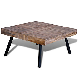 vidaXL Table basse carrée Bois de teck de récupération