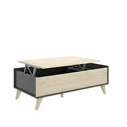 Tbs Ensemble Meuble TV + Table basse + Buffet KOLN - Mélaminé - Style scandinave - Chêne naturel et graphite pas cher