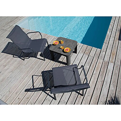 OCEO BY PROLOISIRS Fauteuil lounge pour l'extérieur en aluminium Cauro graphite, gris.