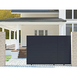 Vente-Unique Portail coulissant aluminium plein L416 x H180 cm anthracite - NAZARIO