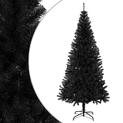 vidaXL Sapin de Noël artificiel avec support noir 210 cm PVC