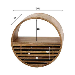 Avis Mes Etagère murale ronde 1 tiroir 50x25x50 cm en manguier - ALRIK