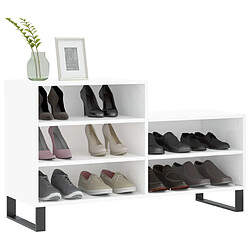 Avis Maison Chic Armoire à chaussure,Meuble à Chaussures Blanc brillant 102x36x60 cm Bois ingénierie -MN29725