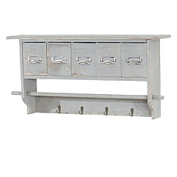 Mendler Étagère de cuisine HWC-C49, étagère de ménage, vintage avec 5 tiroirs, 32x65x13cm ~ shabby look, gris