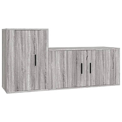 Maison Chic Ensemble de meubles TV 2 pcs pour salon - Sonoma gris Bois d'ingénierie -MN52612