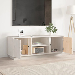 Avis Maison Chic Meuble TV scandinave - Banc TV pour salon Blanc 110x35x40,5 cm Bois de pin massif -MN90680