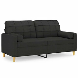 Maison Chic Canapé 2 places avec oreillers,Sofa de Salon,Canapé droit décoratifs noir 140 cm tissu -GKD852571