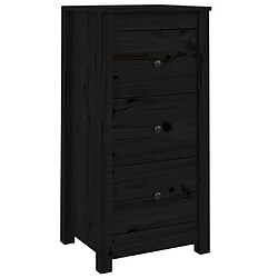 vidaXL Buffet noir 40x35x80 cm bois massif de pin