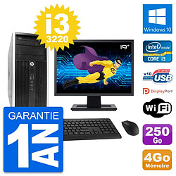 PC Tour HP Pro 6300 CMT Ecran 19" i3-3220 RAM 4Go Disque 250Go Windows 10 Wifi - Occasion