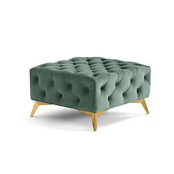 Lisa Design Camden - pouf chesterfield en velours - pieds en métal doré Camden - pouf chesterfield en velours - pieds en métal doré - Bleu