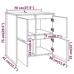 vidaXL Buffet Sonoma gris 70x41x75 cm Bois d'ingénierie pas cher