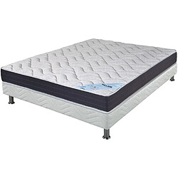 Ebac Matelas + sommier tapissier 160x200 Mousse - Melior - Soutien ferme - Blanc