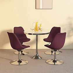 vidaXL Chaises pivotantes à manger lot de 4 violet tissu