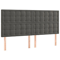 Maison Chic Lit Adulte - Lit simple Lit à sommier tapissier et matelas moelleux - Meuble de Chambre - Gris foncé 160x200cm Velours -MN38904 pas cher